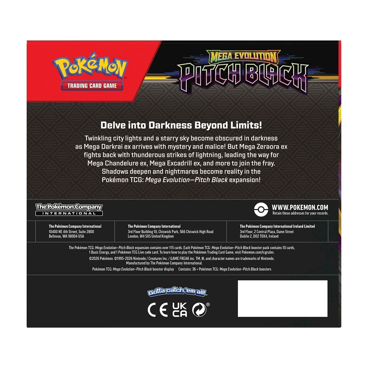 Pokémon TCG: Mega Evolution — Pitch Black Booster Box (36 Packs)